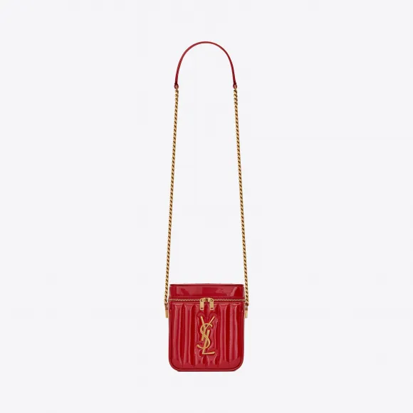 伊夫圣罗兰/Yves Saint laurent VICKY 绗缝漆皮化妆包 5851460UF0J6805