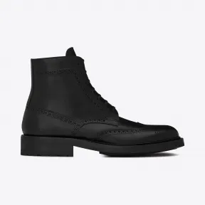 伊夫圣罗兰/Yves Saint laurent 穿孔皮革ARMY靴子 5874631G7001000