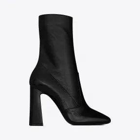 伊夫圣罗兰/Yves Saint laurent MADDIE闪亮皱纹皮革靴子 6062971P1001000