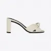伊夫圣罗兰/Yves Saint laurent bianca光滑皮革穆勒鞋 620130AAAOE1906