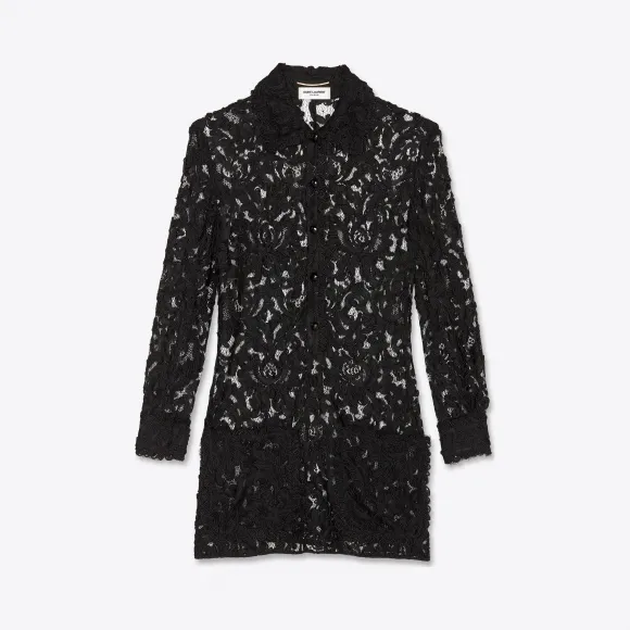 伊夫圣罗兰/Yves Saint laurent 扭绳蕾丝衬衫裙