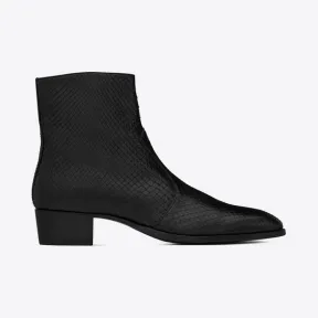 伊夫圣罗兰/Yves Saint laurent wyatt蟒蛇皮拉链靴 6304852PL001000