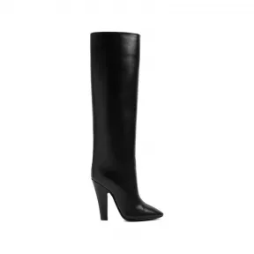 伊夫圣罗兰/Yves Saint laurent 黑色 光滑皮革 68 筒靴 6676252W7001000