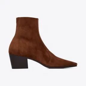 伊夫圣罗兰/Yves Saint laurent Vassili绒面拉链靴 66917727D002708