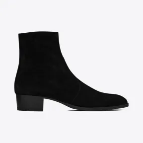 伊夫圣罗兰/Yves Saint laurent Wyatt绒面拉链靴 6703391NZ001000