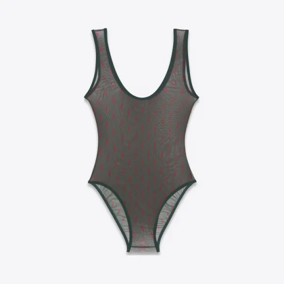 伊夫圣罗兰/Yves Saint laurent 针织薄纱字母标志连身衣 676126Y36ML3054