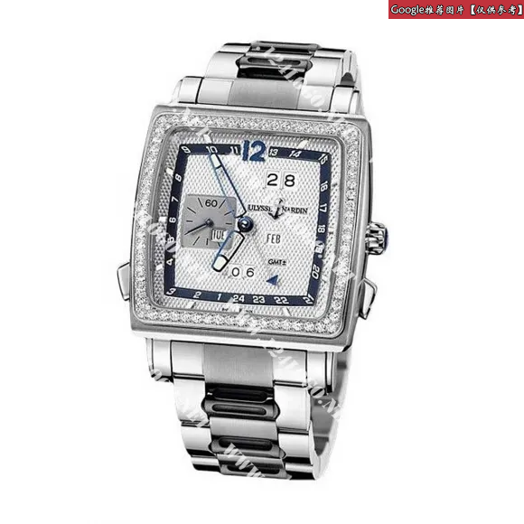 雅典/Ulysse Nardin 奢华系列 18K白金 镶钻 自动机械 男表 320-90B-8M-61