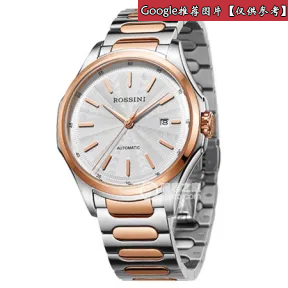 罗西尼/Rossini 雅尊商务系列  不锈钢，镀玫瑰金色 自动机械 男表 5713T01C