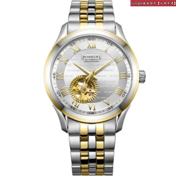 罗西尼/Rossini 雅尊商务系列  不锈钢，18K黄金表圈  男表 6519T01A