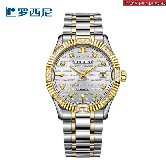 罗西尼/Rossini 雅尊商务系列  不锈钢，镀金色  男表 6705T01A