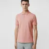 博百利/Burberry 男士 格纹开襟棉质 Polo 衫 (粉笔粉红) - 男士  80052831
