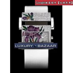 伯爵/Piaget Protocole 系列 石英机芯 18K白金珐琅表壳 女表 G0A31156