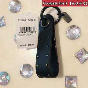 蔻驰/Coach 钉饰皮革钥匙圈 32469 BKBLK