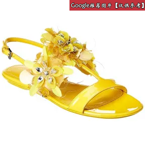 普拉达/Prada 亮片装饰漆皮凉鞋 1X522L 3KXU F0010