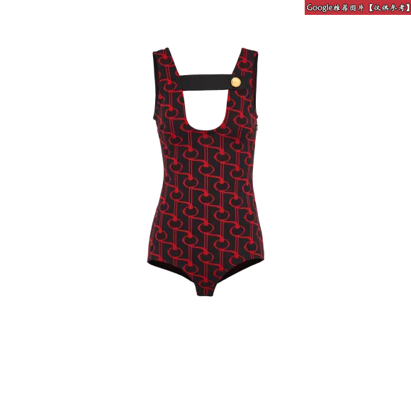 普拉达/Prada 黑色+红色+黑色 女士 连体衣 P221CT 1UI3 F0TA1