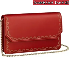 卡地亚/Cartier CRL1002220 - Guirlande de Cartier手拿包 - 红色小牛皮 镀金装饰