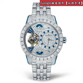 积家/Jaeger LeCoultre Duomètre 双翼系列 18k白金镶钻 手动机械机芯 男表 Q6073320
