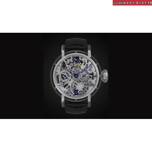 真力时/Zenith Pilot系列 蓝宝石水晶材质表壳、表盘和表圈 手工拉丝白金表耳和表冠 手动机械机芯 男表 04.2423.5011-78.C714