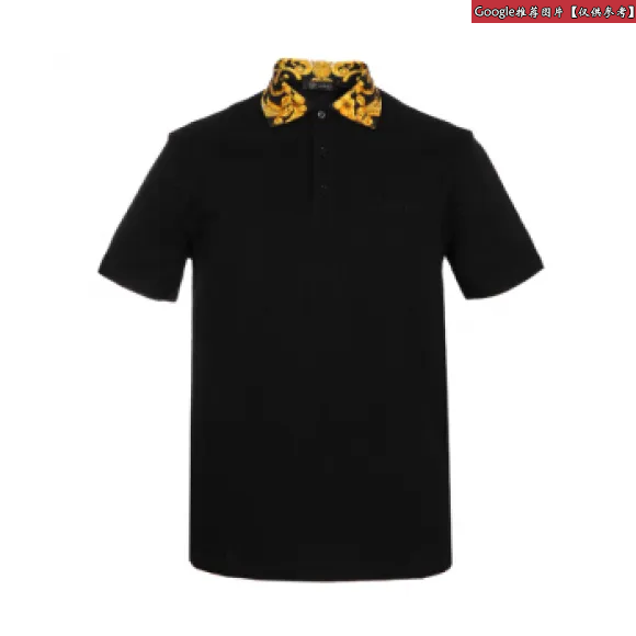范思哲/Versace Gold Hibiscus印花衣领Polo衫 A81500-A223004_A008