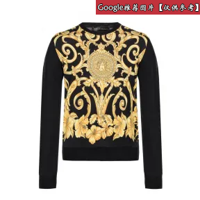 范思哲/Versace Gold Hibiscus印花桑蚕丝卫衣 A81617-A228155_A708