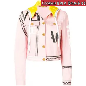 范思哲/Versace Logo Mix印花短裁牛仔外套 A82187-A216359_A8451