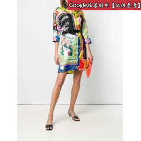 范思哲/Versace Bloom印花桑蚕丝衬衫连衣裙 A82301-A230082_A7000