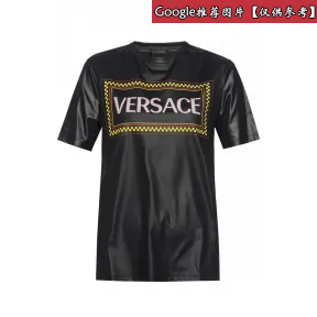 范思哲/Versace 90年代复古风Logo涂漆平纹单面针织布T恤 A82664-A227601_A1008