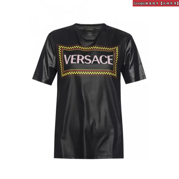 范思哲/Versace 90年代复古风Logo涂漆平纹单面针织布T恤 A82664-A227601_A1008