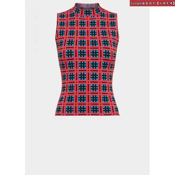 范思哲/Versace Fire Checked Tapestry针织上衣 A83020-A229853_A7205