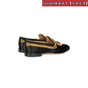 范思哲/Versace Gold Hibiscus刺绣缎面乐福鞋 DSU6488-D13RC_D41OH