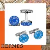 爱马仕/Hermes 蓝色 Licol 2袖扣 H052056FP1N