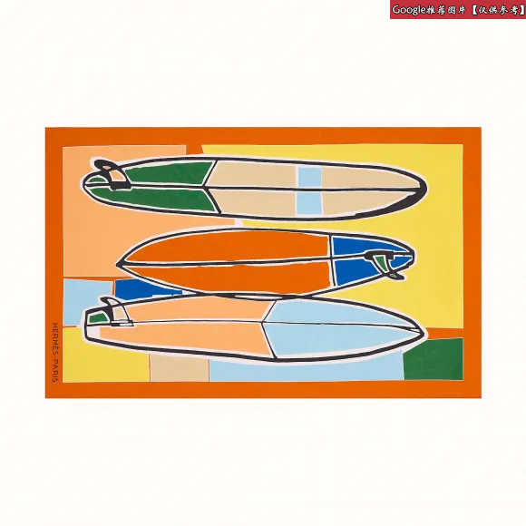 爱马仕/Hermes 灰色 3 surfs沙滩巾 H103046M_12