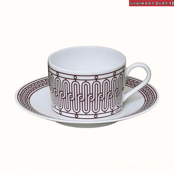 爱马仕/Hermes 灰色 H Deco rouge茶杯与杯碟 P041016P