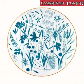 爱马仕/Hermes 灰色 “花园漫步”糕点盘 P043022P