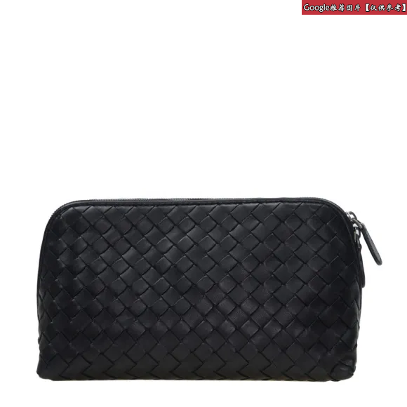 葆蝶家/Bottega Veneta  黑色 羊皮 化妆包 132535-V001N-1000