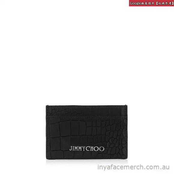Jimmychoo/吉米周 黑色鳄鱼压纹卡夹 J000049324001