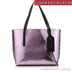 Jimmychoo/吉米周 金色和深银色双色裂纹金属涂层织物手提袋 j000078189001