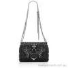 Jimmychoo/吉米周 黑色混合粒状皮革单肩包，饰有图形星状点缀 J000091573001