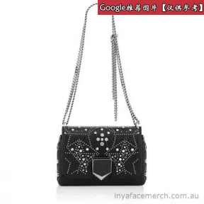 Jimmychoo/吉米周 黑色混合粒状皮革单肩包，饰有图形星状点缀 J000091573001