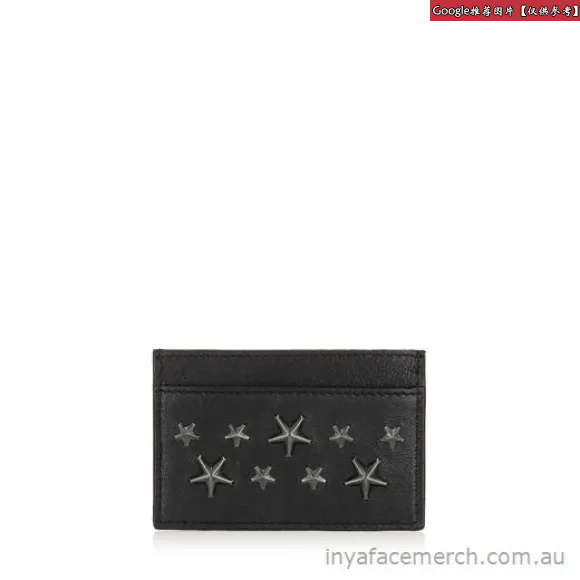Jimmychoo/吉米周 设计师黑色纳帕与星星卡包 j122dn8nas024001