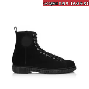 Jimmychoo/吉米周 黑色绒面革系带靴 KURTSUE010003