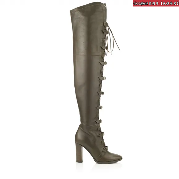 Jimmychoo/吉米周 黑色皮革过膝靴 MALOY95OGT010003