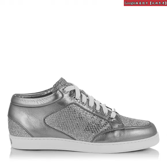 Jimmychoo/吉米周 银色亮片面料金属纳帕低帮运动鞋 MIAMIGMNAA0009