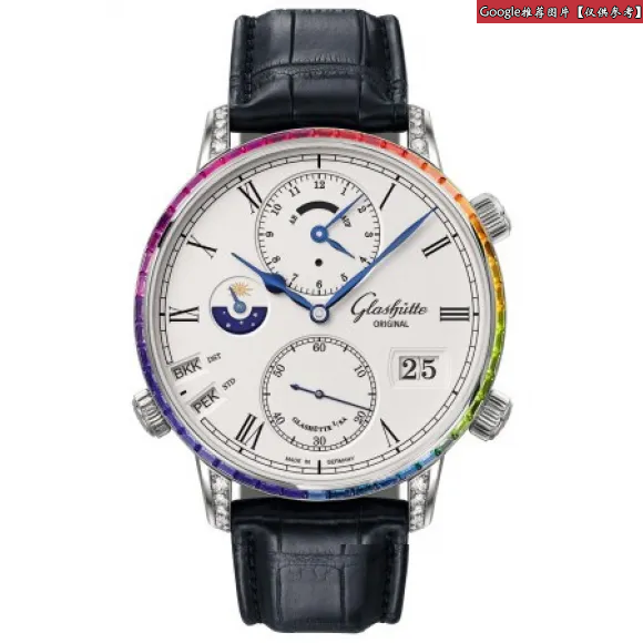 格拉苏蒂/Glashutte Original 议员系列 44MM 18k白金 自动机械机芯 男表 1-89-02-01-40-30