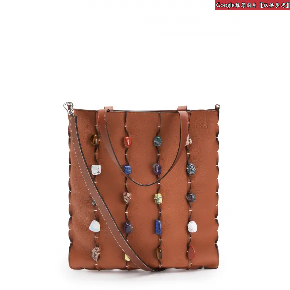 罗意威/Loewe Vertical Tote Stones Bag棕色 335.92.T58