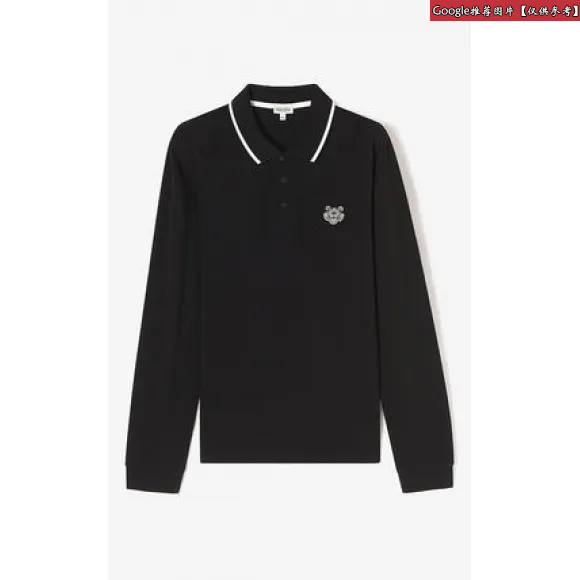 凯卓/Kenzo 黑色 POLO衫 修身长袖老虎polo衫 F765PO1014BA.99.L