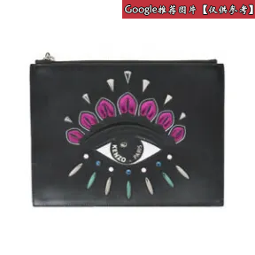 凯卓/Kenzo 女士 黑色 皮包 A5眼睛皮革手拿包 F852PM611L22.99B.TU