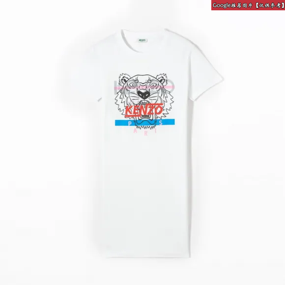 凯卓/Kenzo 白色 礼服 Hyper Tiger T恤连衣裙 F852RO8514YL.01.L