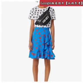 凯卓/Kenzo 蓝色 裙子 玫瑰荷叶边裙 F952JU09454G.70.34