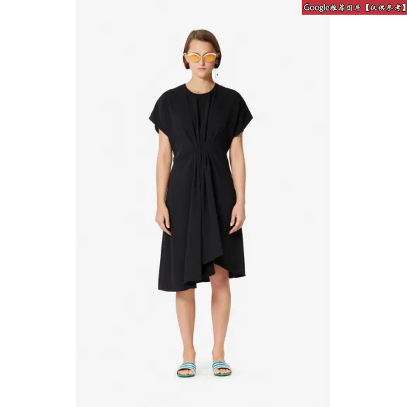 凯卓/Kenzo 黑色 礼服 不对称连衣裙，垂坠效果 F952RO1095AM.99.34